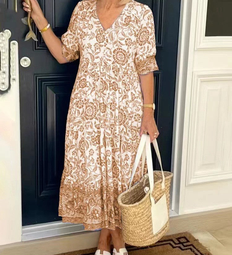 Elsa - Vestido Floral Elegante con Escote en V
