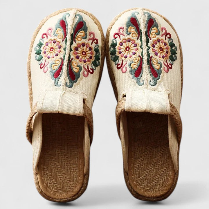 Margarida - Mules Florales Confortables Hechas a Mano