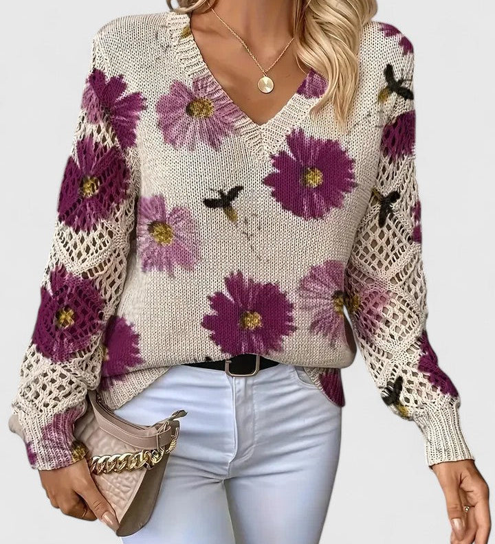 Catarina - Camisola de malha floral