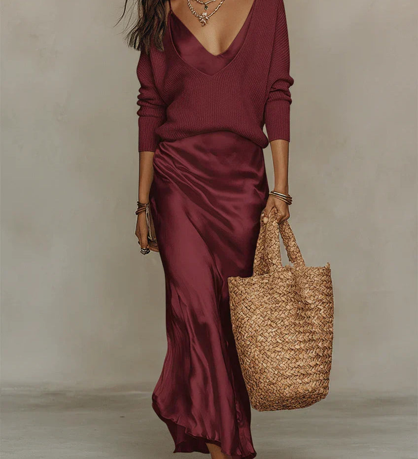 Lena - Vestido Midi Satinado