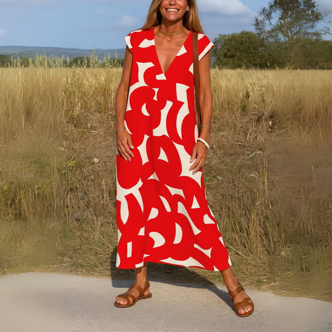 Ariadna - Vestido fluido con escote en V