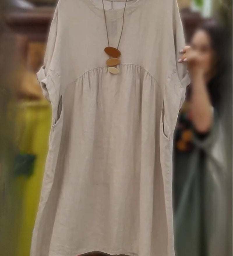 MANDIRA | Vestido de algodón y lino