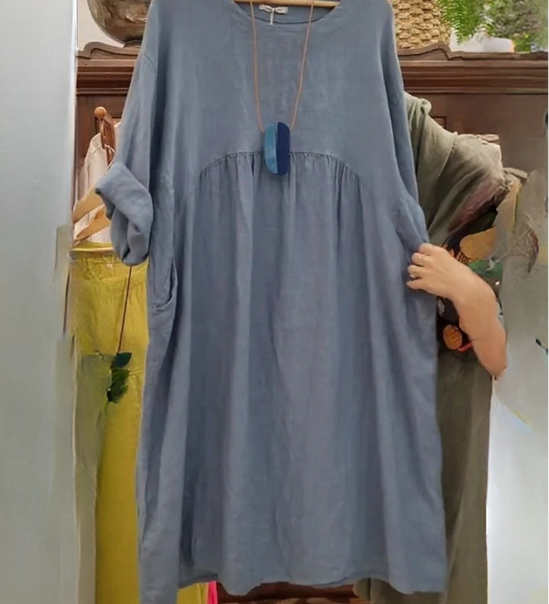 MANDIRA | Vestido de algodón y lino