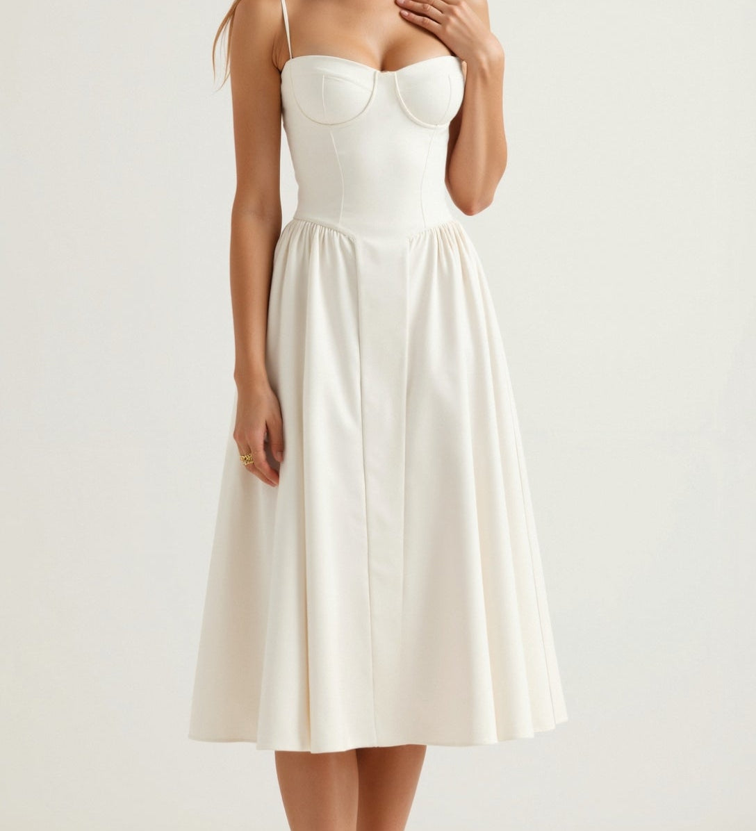 Odete - Vestido midi con corsé estructurado