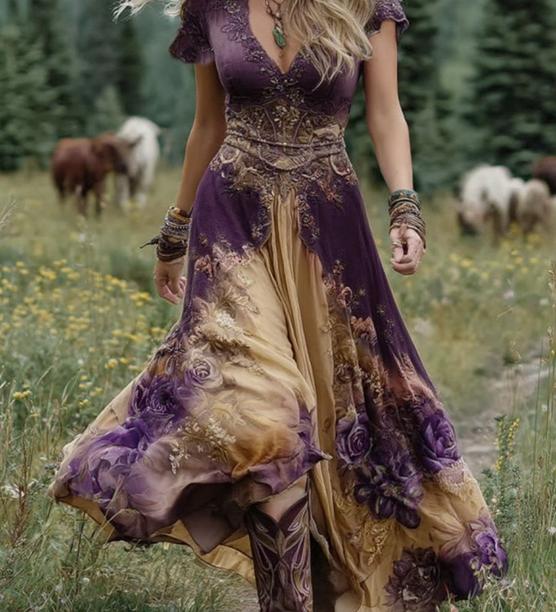 Serena - Vestido Maxi Corto Floral