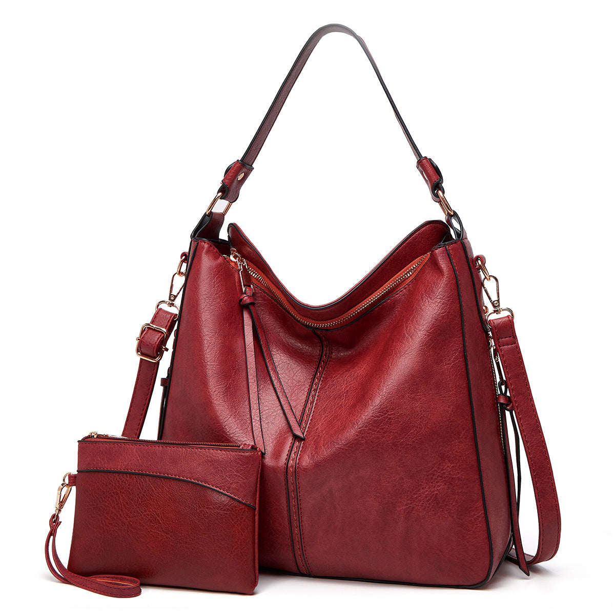 Bolso de Hombro de Piel de Lujo Antirrobo + Monedero de REGALO