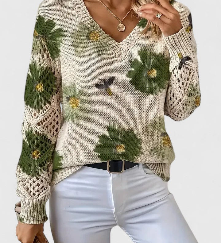Catarina - Camisola de malha floral