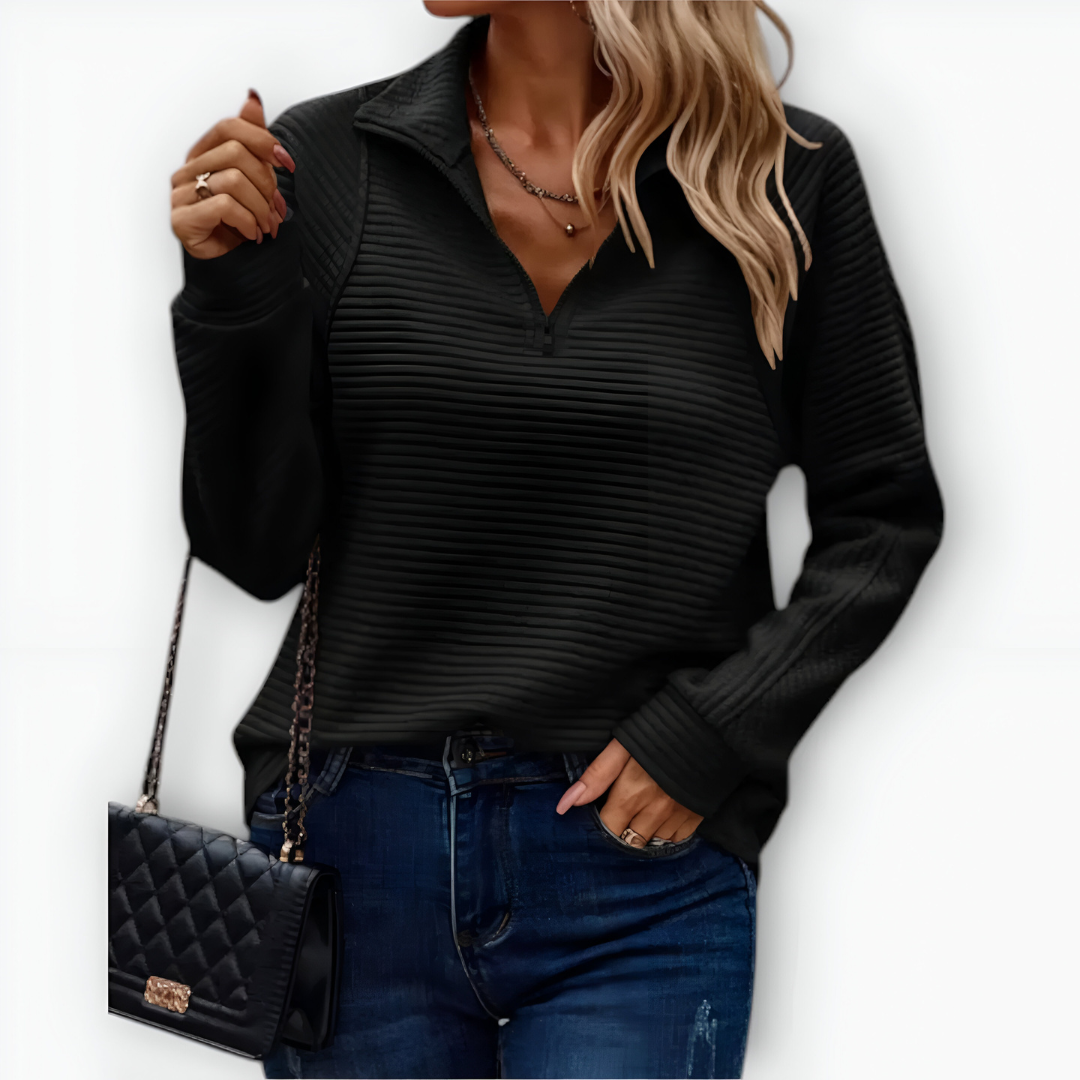 Bruna - Camiseta elegante con medio cierre