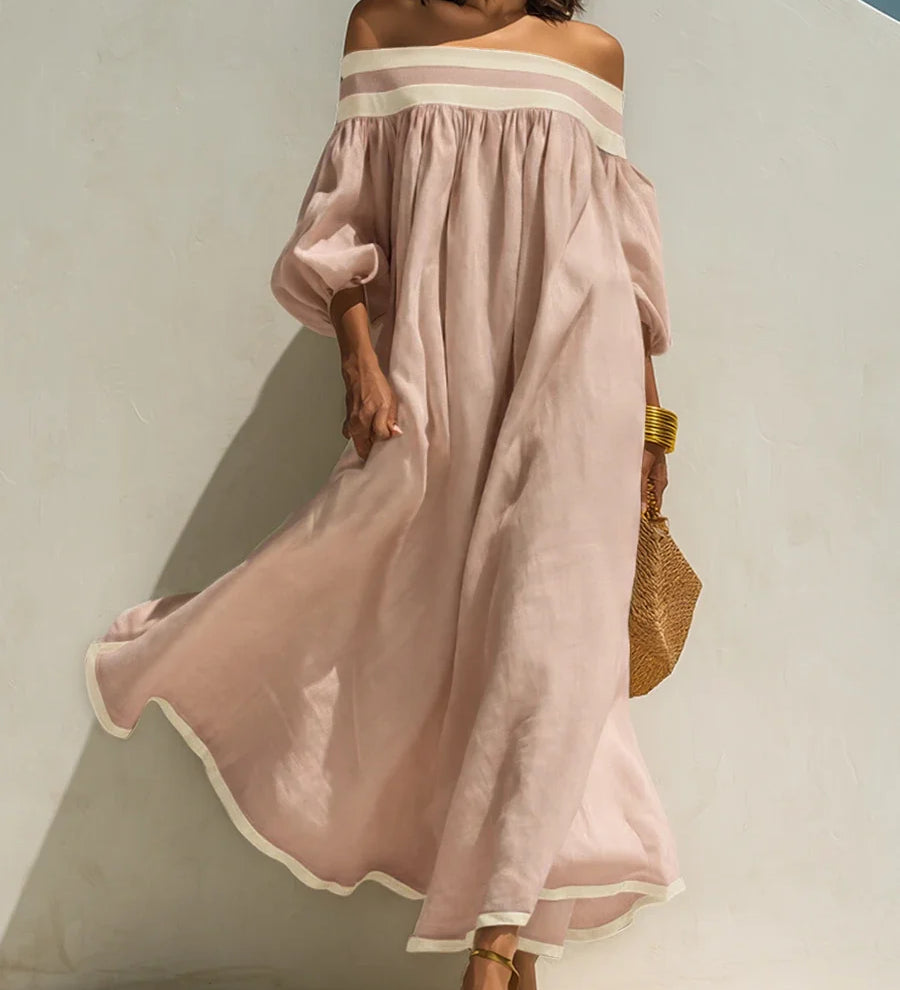 Lena · Vestido Maxi de Lino Elegante