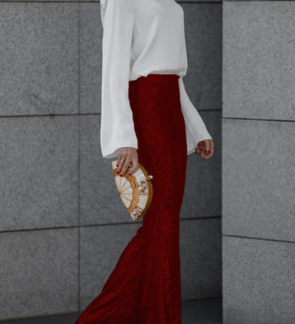 PANTALONES ACAMPANADOS DIVA | LENTEJUELAS, TIRO ALTO Y CINTURA ELÁSTICA