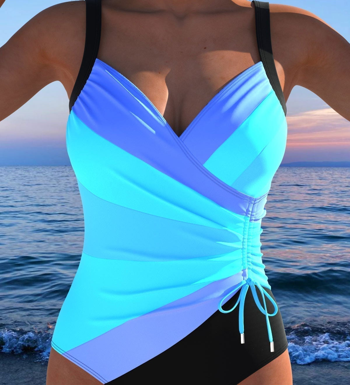 Constança - Traje de baño envolvente lujoso con estampado colorido