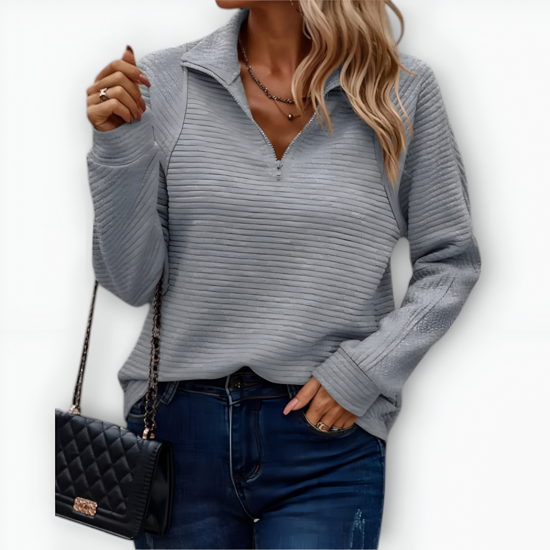 Bruna - Camiseta elegante con medio cierre