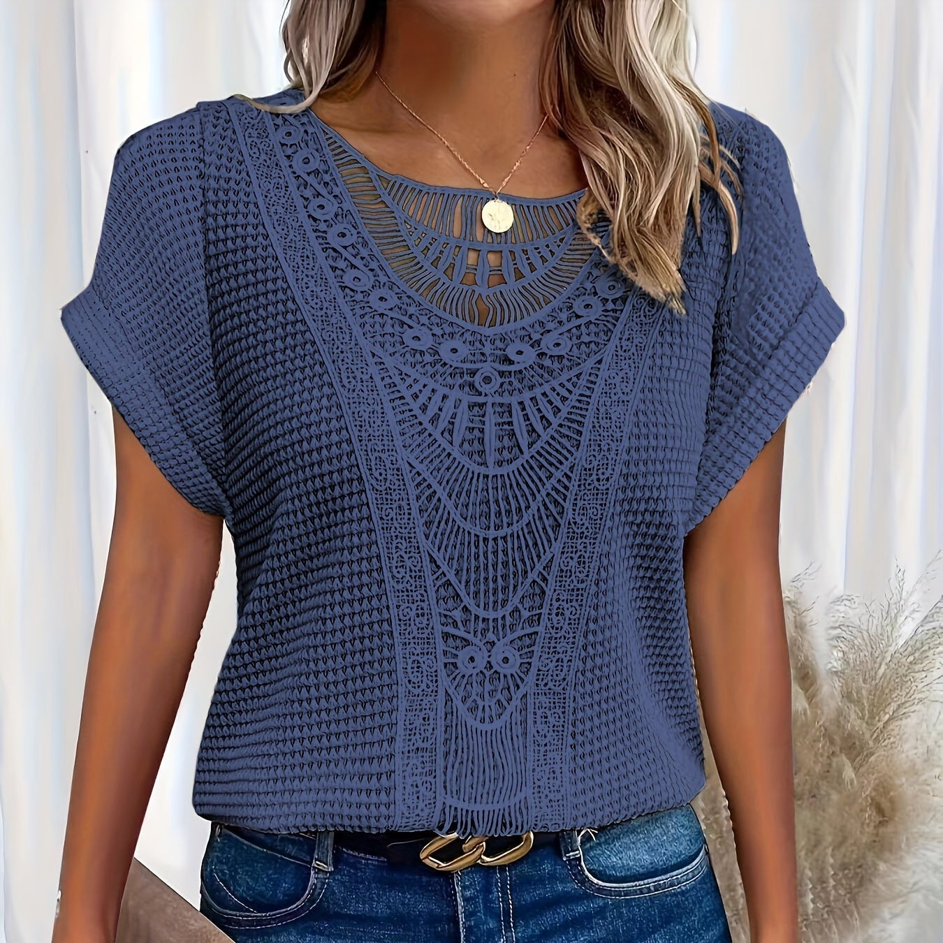 Violeta - Top Tricotado Detalhado