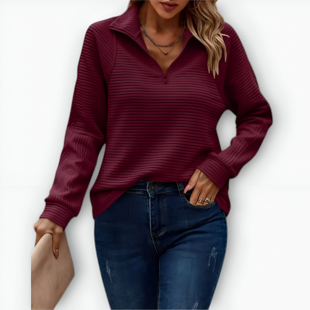 Bruna - Camiseta elegante con medio cierre