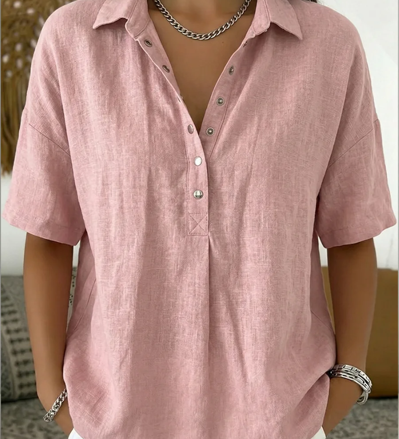 Benedita - Blusa com Colarinho e Botão