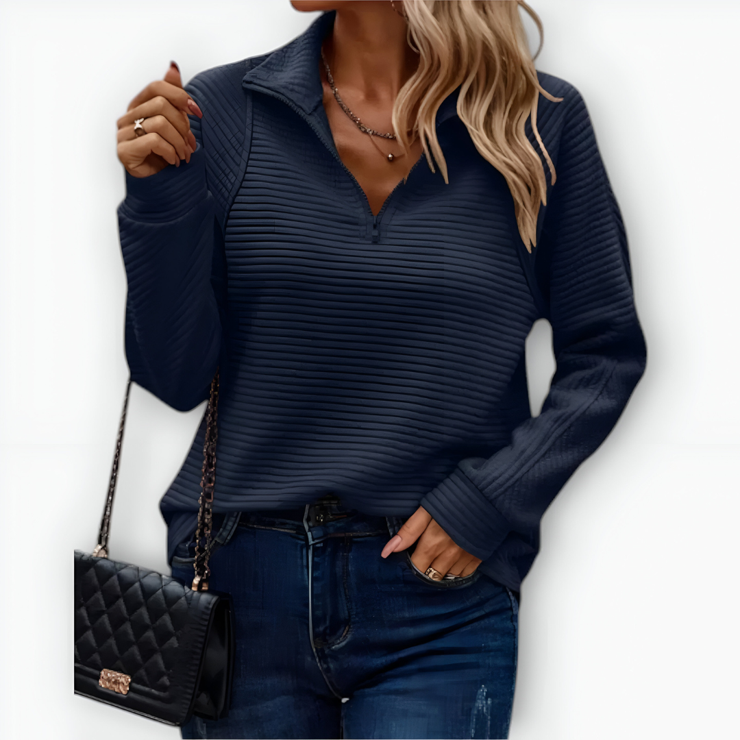 Bruna - Camiseta elegante con medio cierre