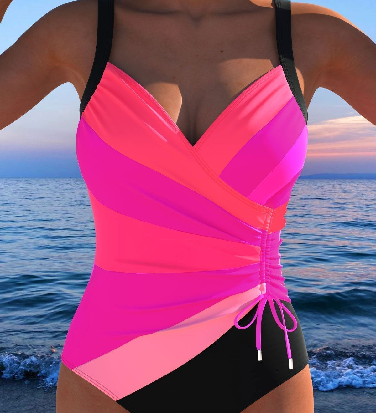 Constança - Traje de baño envolvente lujoso con estampado colorido