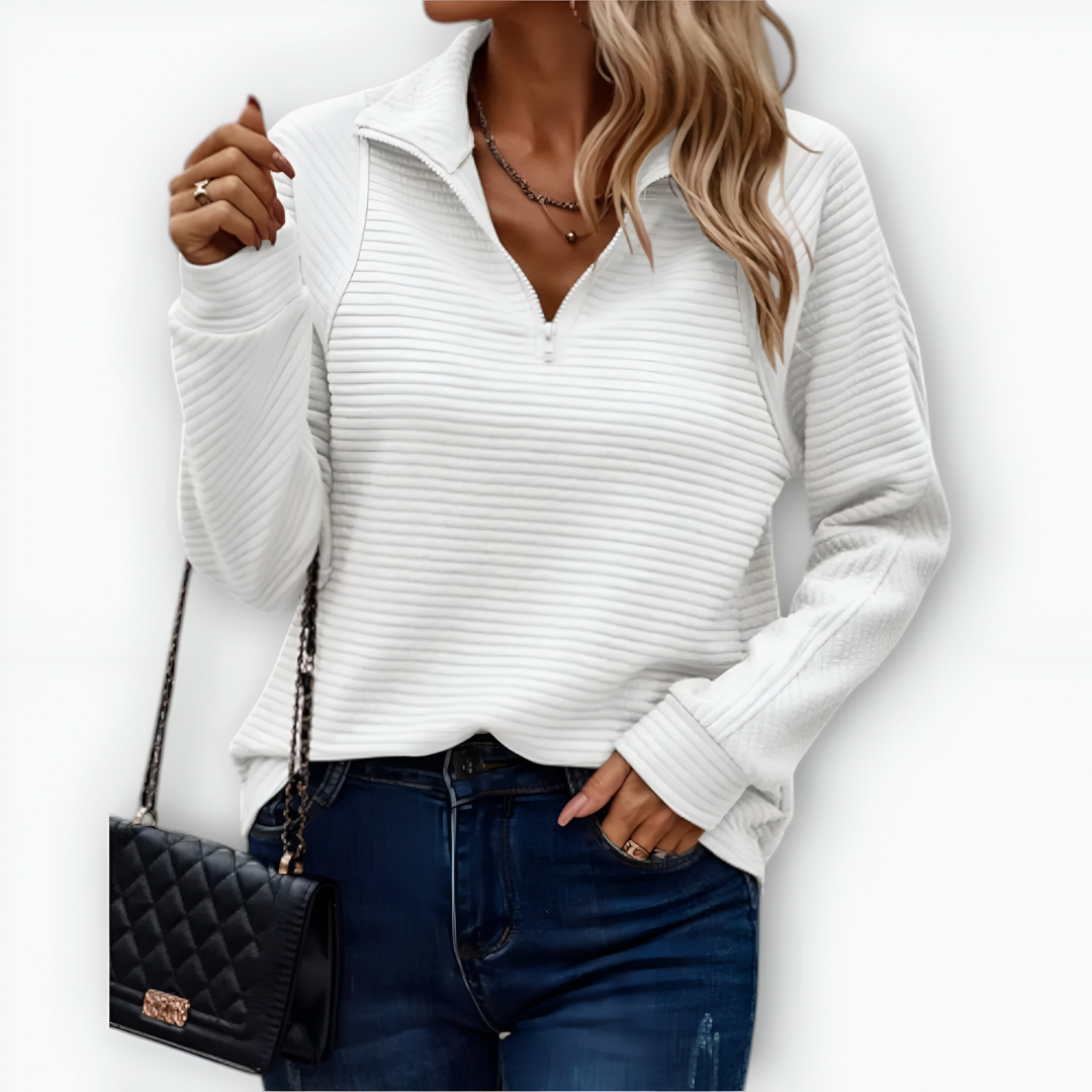 Bruna - Camiseta elegante con medio cierre