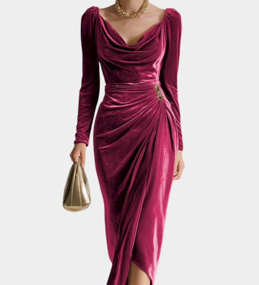 GIULIA | Vestido midi de terciopelo