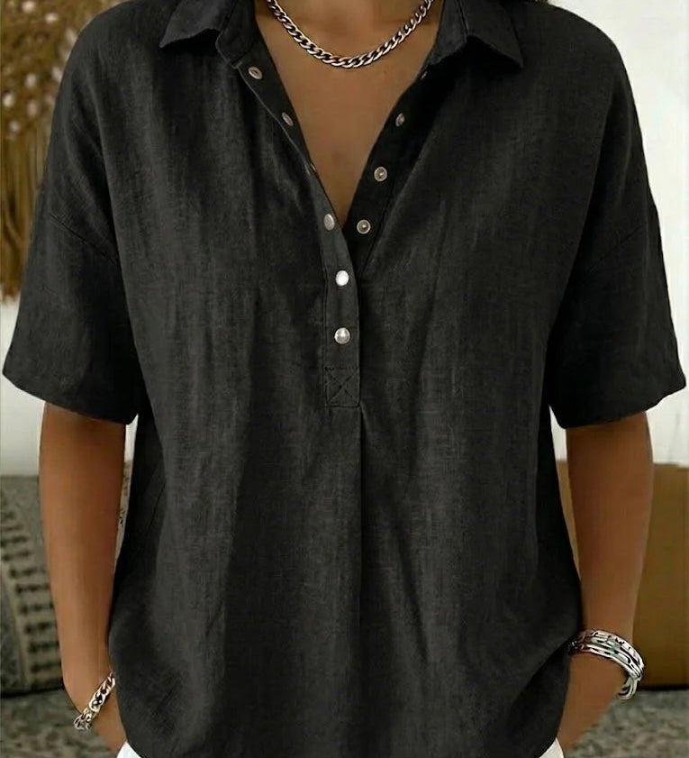 Benedita - Blusa con Cuello y Botón