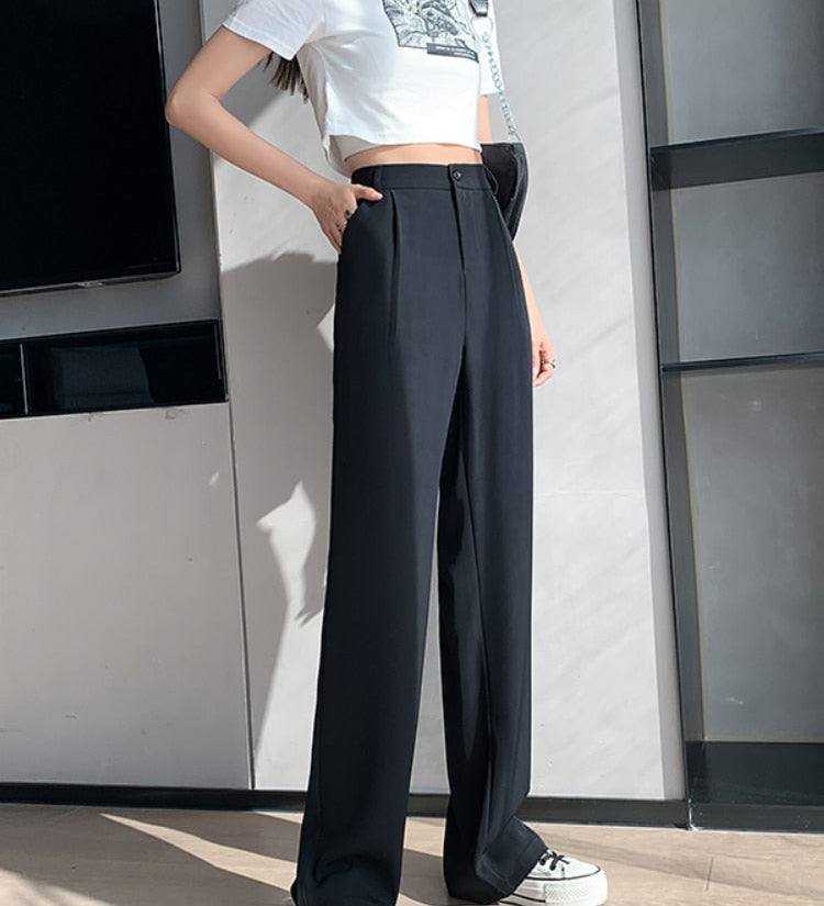 Pantalones casuales de cintura alta