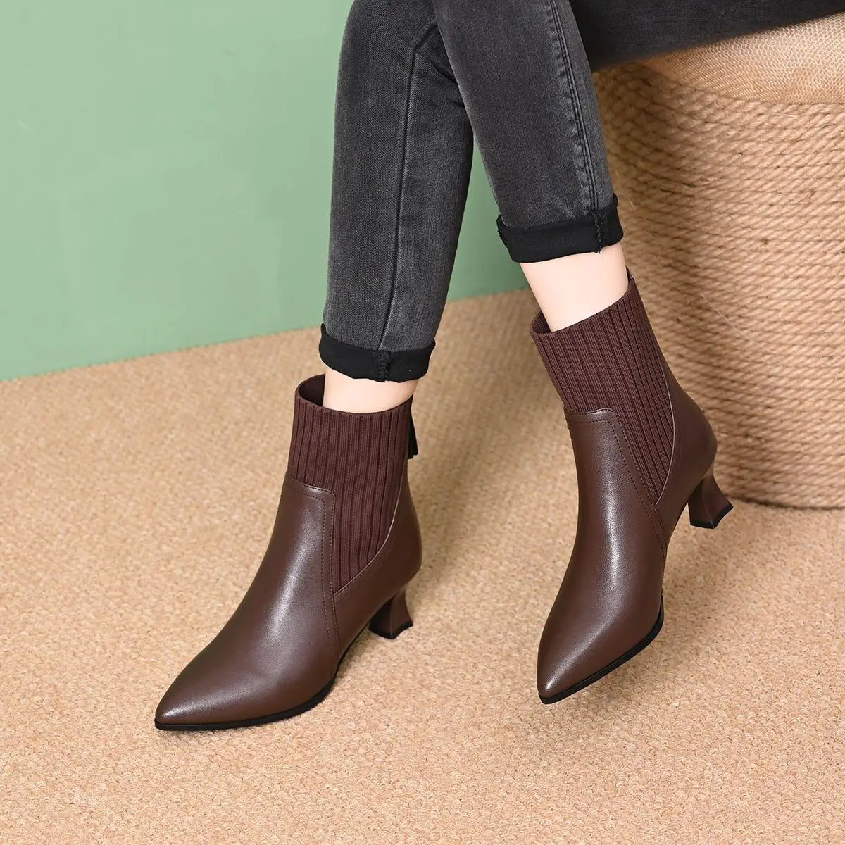 Clara - Botas de cuero con plataforma