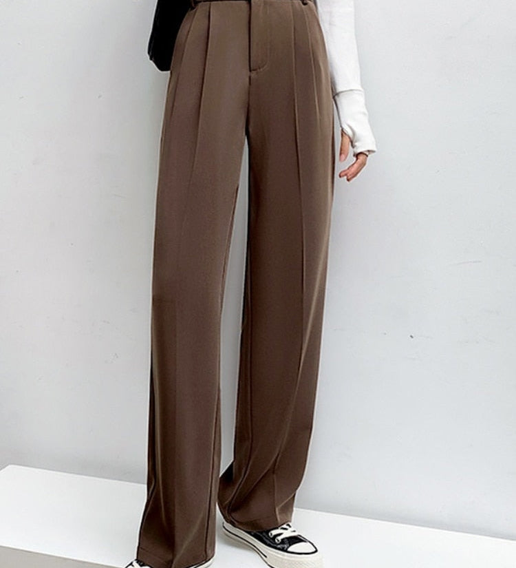 Pantalones casuales de cintura alta