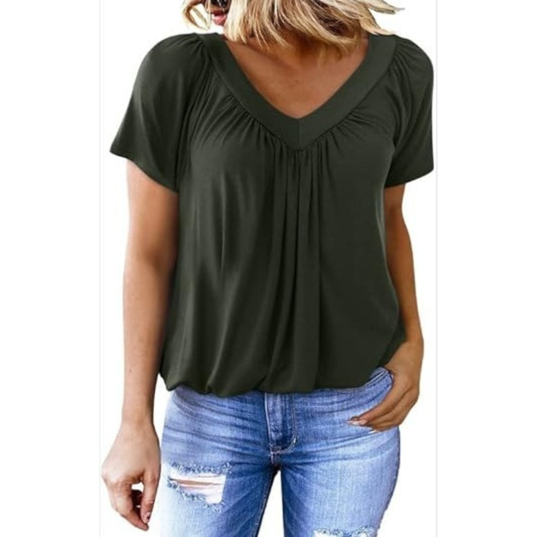 Quenia - Top Casual con Escote en V