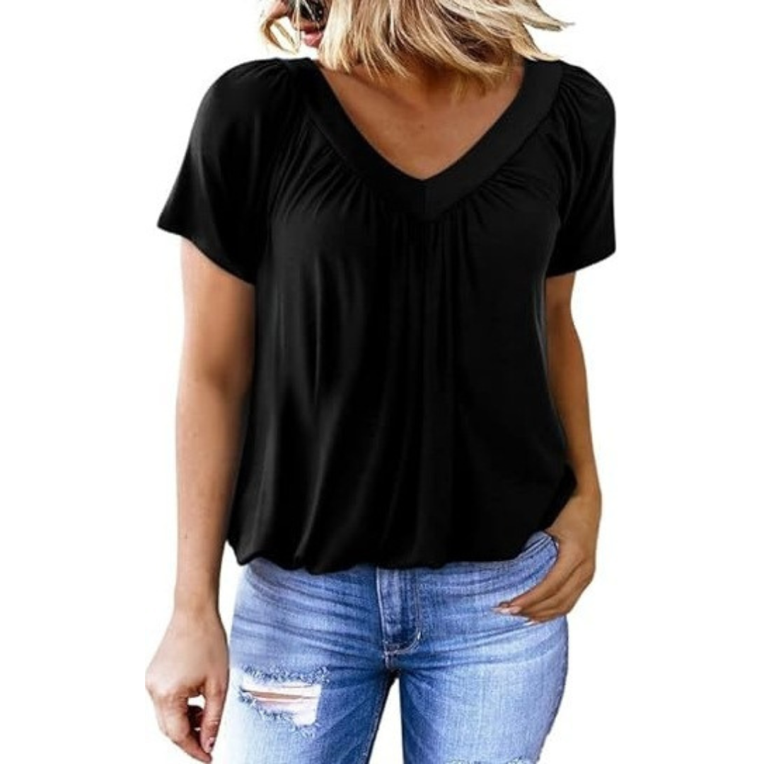 Quenia - Top Casual con Escote en V