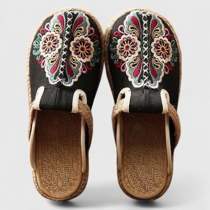 Margarida - Mules Florales Confortables Hechas a Mano