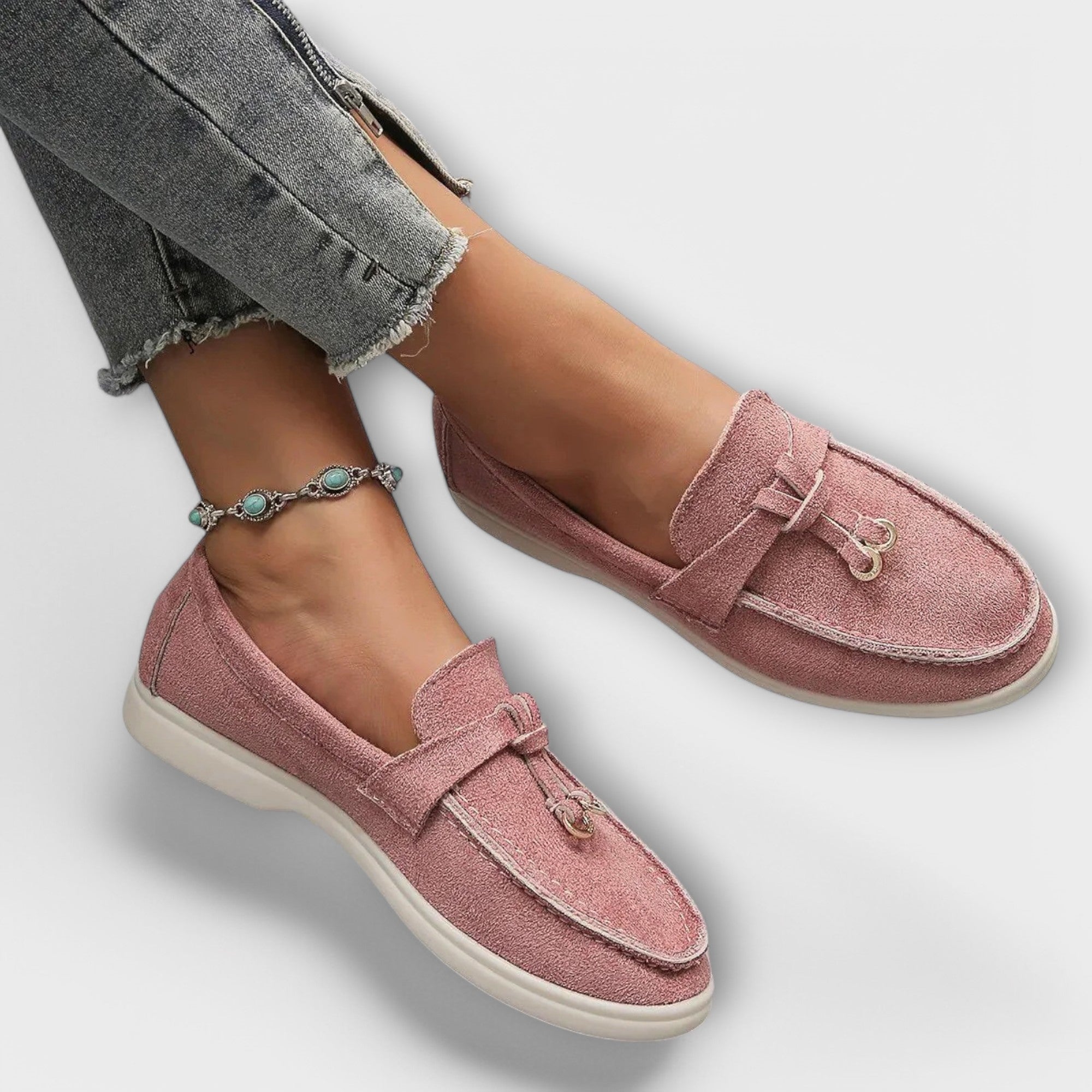 María - Mocasines con Cordón Decorativo