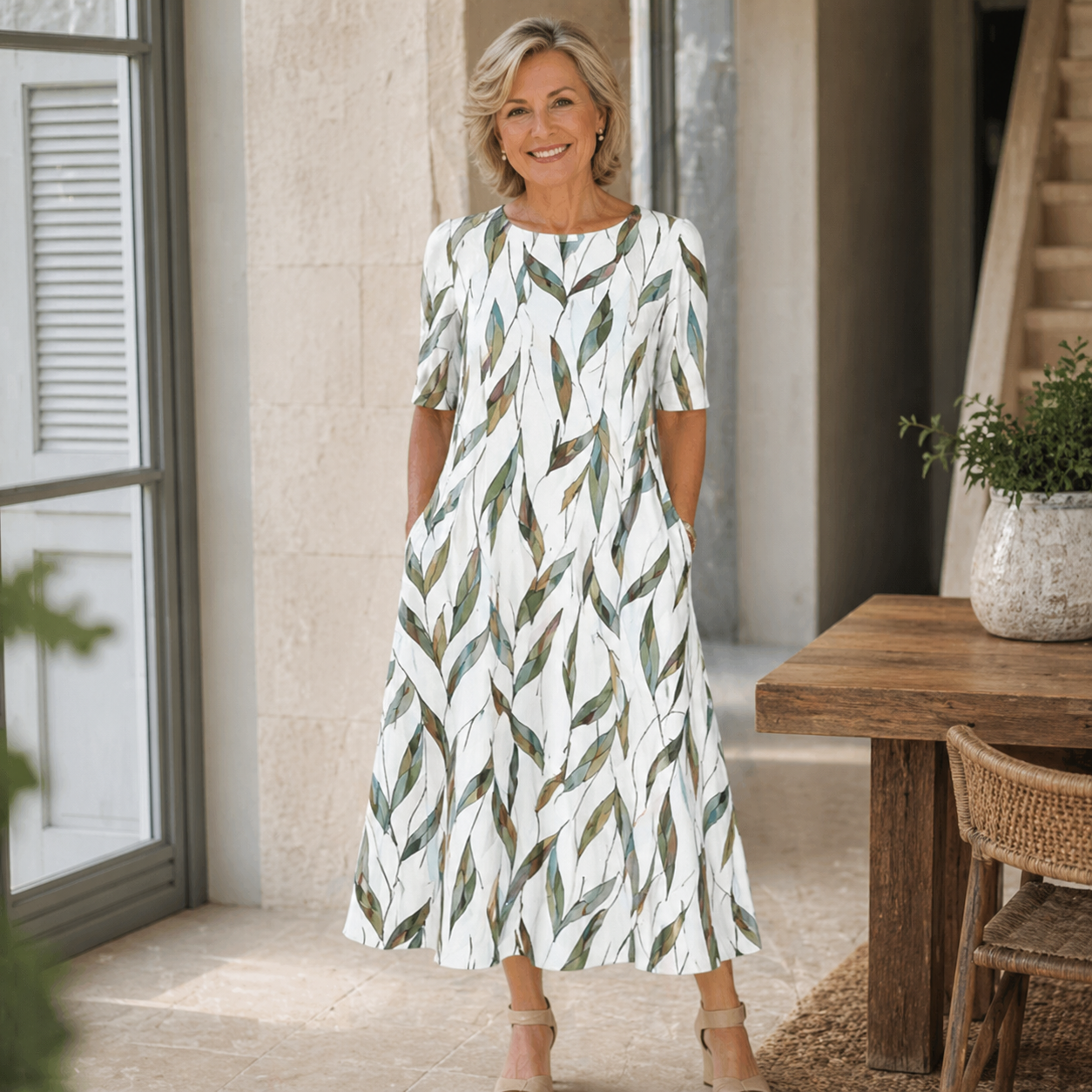 Sara | Vestido Floral Midi Sin Esfuerzo