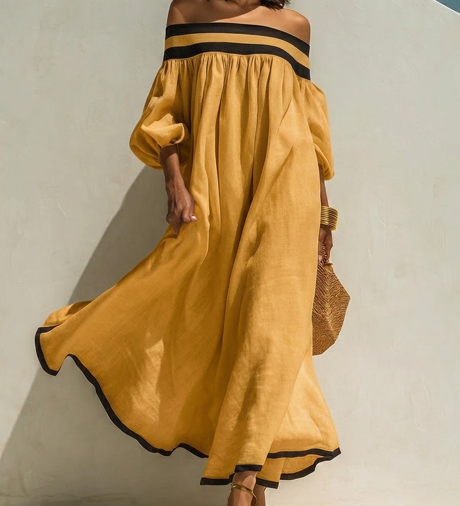 Lena · Vestido Maxi de Lino Elegante