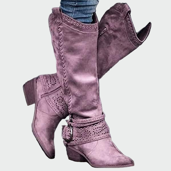 Carlota - Botas de cuero retro